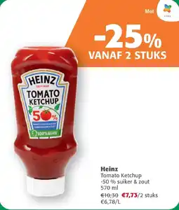 Comarkt Heinz Tomato Ketchup -50% Suiker & Zout aanbieding