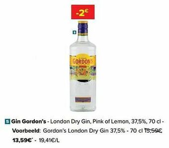 Carrefour Gordon’s london dry gin aanbieding