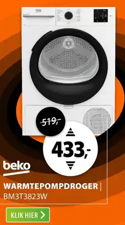 Expert beko Warmtepompdroger BM3T3823W aanbieding
