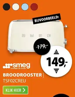 Expert smeg Broodrooster TSF02CREU aanbieding