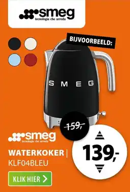 Expert smeg Waterkoker KLF04BLEU aanbieding