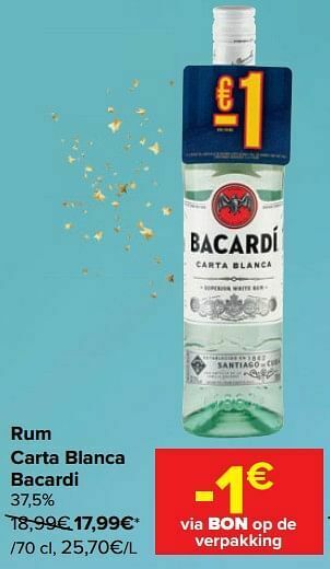Carrefour Rum carta blanca bacardi aanbieding