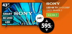 Expert Sony LED 4K TV K-43S39BP (2025) BRAVIA 4K UHD aanbieding