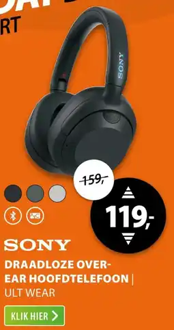 Expert Sony draadloze Over Ear Hoofdtelefoon ULT Wear aanbieding