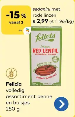 Bio Planet Felicia volledig assortiment penne en buisjes aanbieding