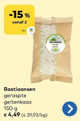 Bio Planet Bastiaansen geraspte geitenkaas aanbieding