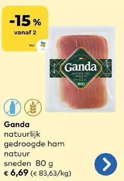 Bio Planet Ganda natuurlijk gedroogde ham natuur sneden aanbieding