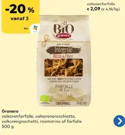 Bio Planet Granoro volkorenfarfalle aanbieding