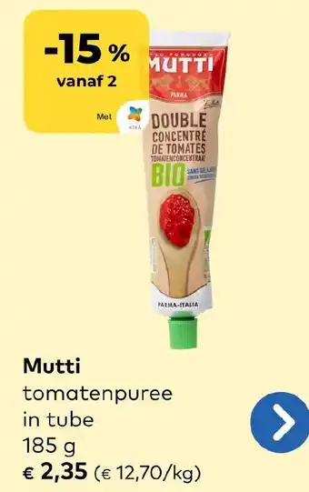 Bio Planet Mutti tomatenpuree in tube aanbieding