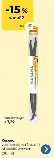 Bio Planet Kasana vanillestokjes (2 stuks) of vanille-extract aanbieding