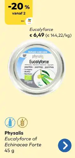 Bio Planet Physalis Eucalyforce of Echinacea Forte aanbieding
