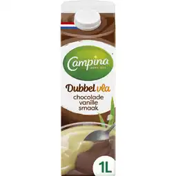 Albert Heijn Campina Dubbelvla chocolade vanille smaak aanbieding