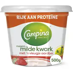 Albert Heijn Campina Magere milde kwark aardbei aanbieding