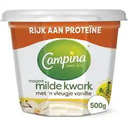 Albert Heijn Campina Magere milde kwark met vleugje vanille aanbieding
