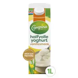 Albert Heijn Campina Halfvolle yoghurt vanillesmaak aanbieding