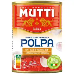 Albert Heijn Mutti Polpa fijne tomatenpulp met knoflook aanbieding