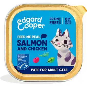 Albert Heijn Edgard & Cooper Paté zalm en kip voor volwassen kat aanbieding