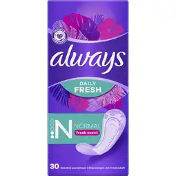 Albert Heijn Always Dailies normal fresh scent inlegkruisjes aanbieding