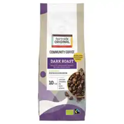Albert Heijn Fairtrade Original Community coffee dark roast bonen aanbieding