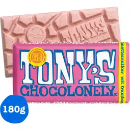Albert Heijn Tony's Chocolonely Reep wit framboos knetter aanbieding
