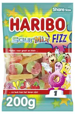 Albert Heijn Haribo Sour mix f!zz zuur aanbieding
