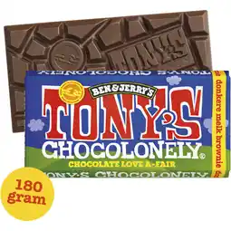 Albert Heijn Tony's Chocolonely Reep B&J donkere melk brownie aanbieding
