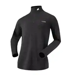 Decathlon Heren T-shirt met lange mouwen van 100% merinowol - Finn 210 Zip aanbieding