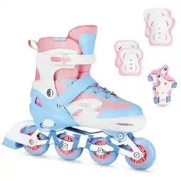 Decathlon Roller Skate Set met LED-wielen en beschermers Moonbeam NA0189 Nils Extreme aanbieding