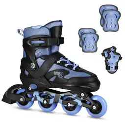 Decathlon Set rolschaatsen en beschermers NA0189 LED MOONBEAM aanbieding