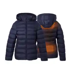 Decathlon Verwarmde gewatteerde jas Slim fit - Dames - Verstelbare kap -Rapid power -Blauw aanbieding