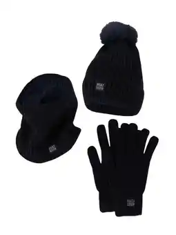 Decathlon Dames Winter Thermo Set - Muts + Handschoenen + Nekwarmer - Navy aanbieding