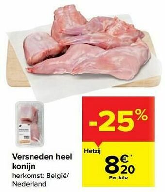 Versneden heel konijn