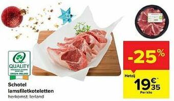 Carrefour Schotel lamsfiletkoteletten aanbieding
