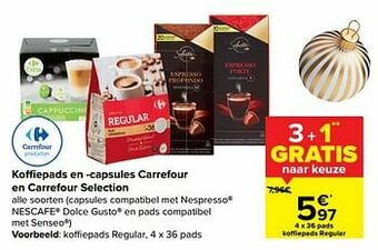 Carrefour Koffiepads regular aanbieding