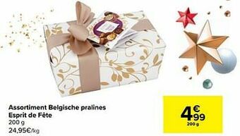 Carrefour Assortiment belgische pralines esprit de fête aanbieding