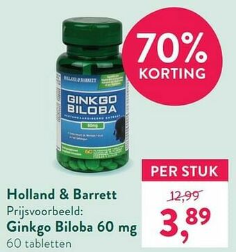 Holland & Barrett Ginkgo biloba 60 mg aanbieding
