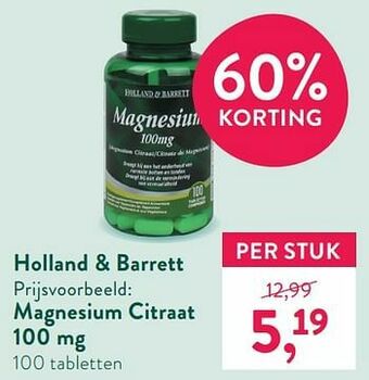 Holland & Barrett Magnesium citraat 100 mg aanbieding