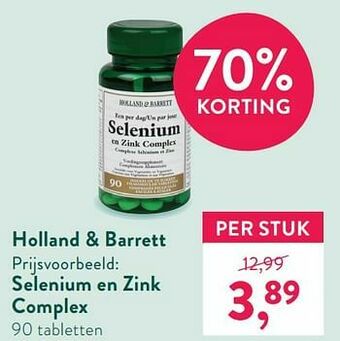 Holland & Barrett Selenium en zink complex aanbieding