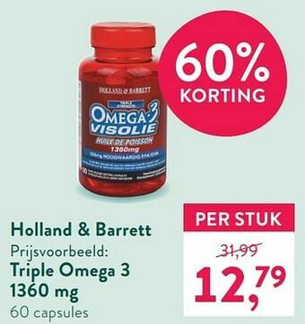 Holland & Barrett Triple omega 3 1360 mg aanbieding