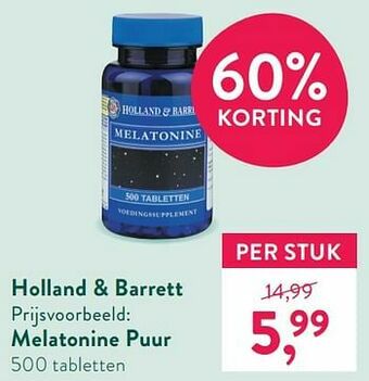 Holland & Barrett Melatonine puur aanbieding