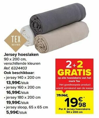 Carrefour Jersey hoeslaken aanbieding