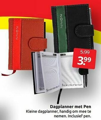 Boekenvoordeel Dagplanner met pen aanbieding