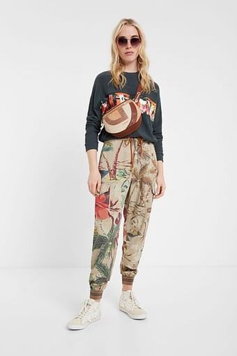 Tropische cargo joggingbroek - BROWN - XL