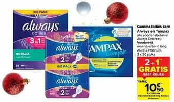 Carrefour Maandverband long always platinum aanbieding