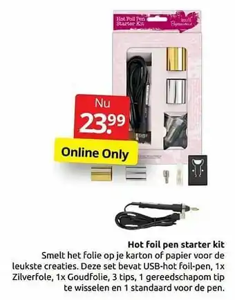 Boekenvoordeel Hot foil pen starter kit aanbieding