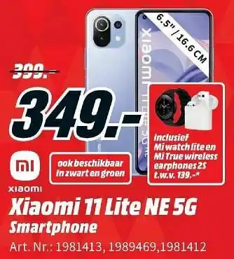 MediaMarkt Xiaomi 11 lite ne 5g smartphone aanbieding