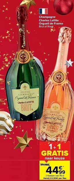 Carrefour Champagne charles lafitte orgueil de france brut of rosé aanbieding