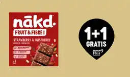 Delhaize Nākd fruit & fibre strawberry & raspberry aanbieding