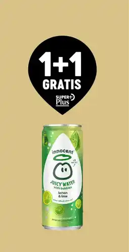 Delhaize Innocent juicy water with bubbles lemon & lime aanbieding