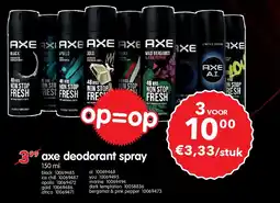 Yess axe deodorant spray aanbieding